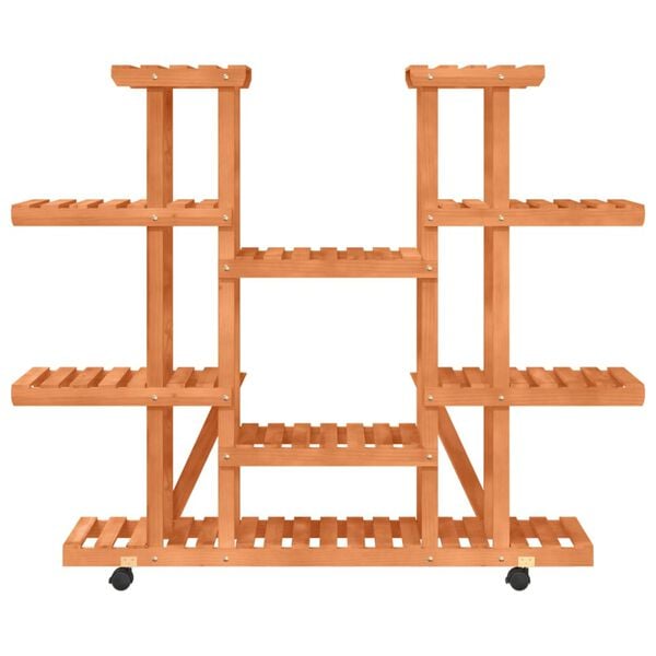 vidaXL Flower Stand with Wheels 110x25x115 cm Solid Wood Fir