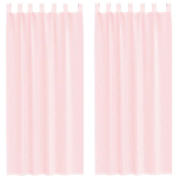 vidaXL Voile Curtains with Loops 2 pcs Light Pink 140x225 cm