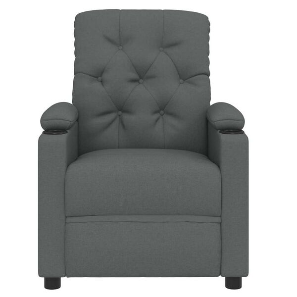 vidaXL Recliner Chair Dark Grey Fabric