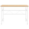 vidaXL Computer Desk White and Light Oak 105x55x72 cm MDF and Metal