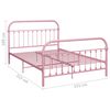 vidaXL Bed Frame without Mattress Pink Metal 140x200 cm