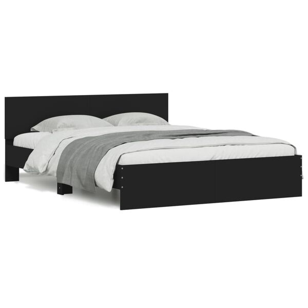 vidaXL Bed Frame without Mattress Black 140x190 cm
