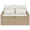 vidaXL Garden Sofa with Cushion 123 x 62 x 69 cm Poly Rattan