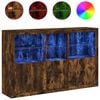 vidaXL Sideboard with LED Lights Smoked Oak 162x37x100 cm