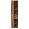 vidaXL Bookcase with Drawer Old Wood 30 x 42.4 x 185.2 cm