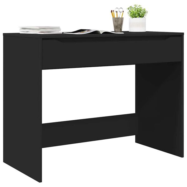 vidaXL Desk with Drawer Black 100 x 50 x 78 cm Engineered Wood