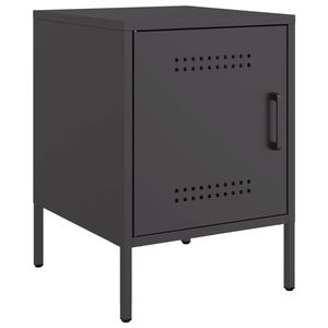 vidaXL Bedside Cabinet Black 36x39x50.5 cm Steel