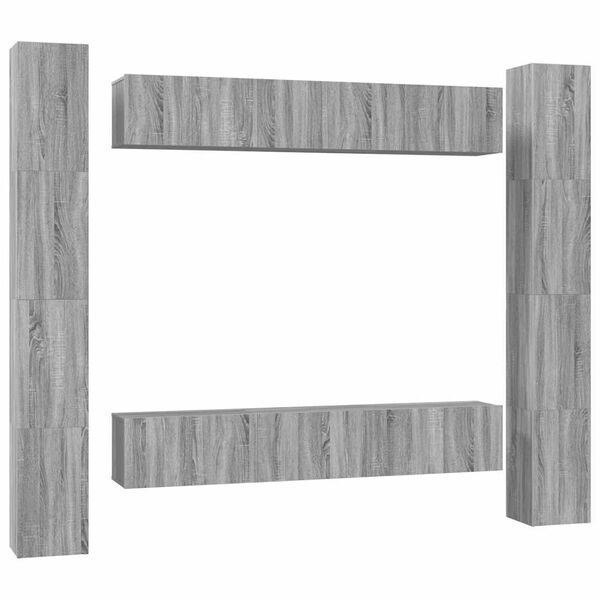 vidaXL 6 Piece TV Cabinet Set Grey Sonoma Engineered Wood