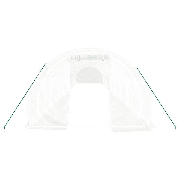 vidaXL Greenhouse with Steel Frame White 54 m&sup2; 18x3x2 m