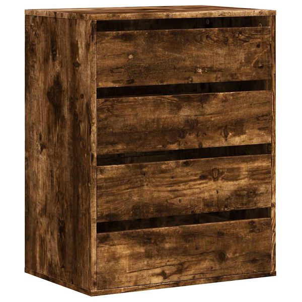vidaXL Corner Chest of Drawers Smoked Oak 60x41x76 cm Engineered Wood