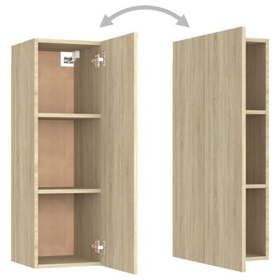 vidaXL TV Cabinets 2 pcs Sonoma Oak 30.5x30x90 cm Engineered Wood