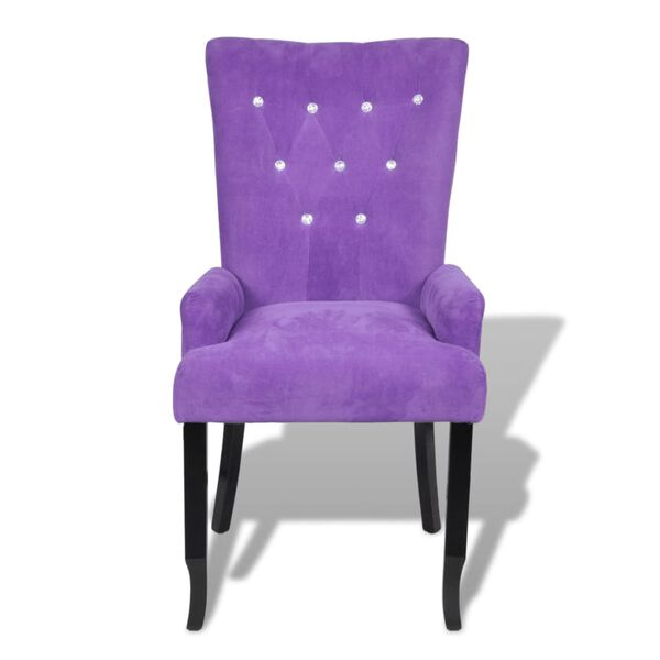vidaXL Dining Chair with Armrests Purple Velvet