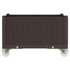 vidaXL Garden Planter with Wheels Brown 80x50x54 cm PP