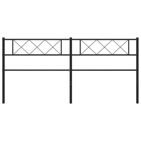 vidaXL Metal Replace Headboard Black 200 cm