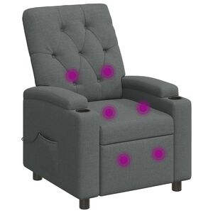 vidaXL Recliner Massage Chair Dark Grey 75 x 95 x 101 cm Fabric