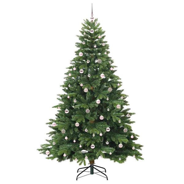 vidaXL Artificial Christmas Tree with 300 LEDs Green 240 cm PE and PVC