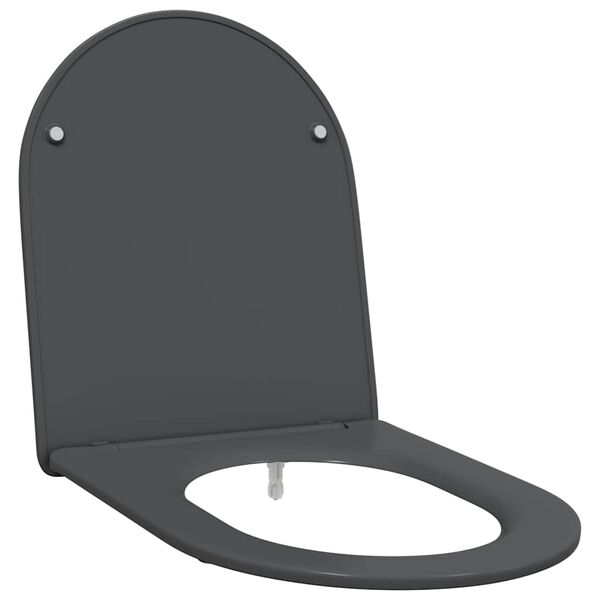 vidaXL Toilet Seat Anthracite 44 x 36.4 x 3.4 cm Duroplast