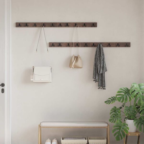 vidaXL Hanger Brown 60 x 7 x 8 cm Solid Reclaim Wood