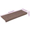 vidaXL Stair Mats 15 pcs 65x21x4 cm Brown Rectangular Edge