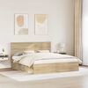 vidaXL Bed Frame with Headboard Sonoma 180 x 200 cm Solid Pine Wood
