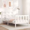 vidaXL Bed Frame without Mattress White Small Single Solid Wood Pine