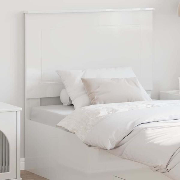 vidaXL Headboard with Headboard Gloss White 100 cm Engineered Wood