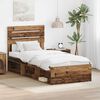vidaXL Bed Frame with Headboard Old Wood 90 x 200 cm Solid Pine Wood