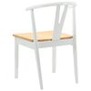 vidaXL Dining Chair 2 pcs White and Natural Solid Rubber Wood