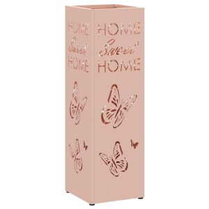 vidaXL Rain Umbrella Stand with Storage Pink 15.5 x 15.5 x 49 cm Steel