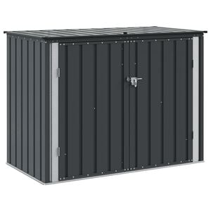 vidaXL Garden Storage Box Black 151.5 x 82 x 110.5 cm Steel