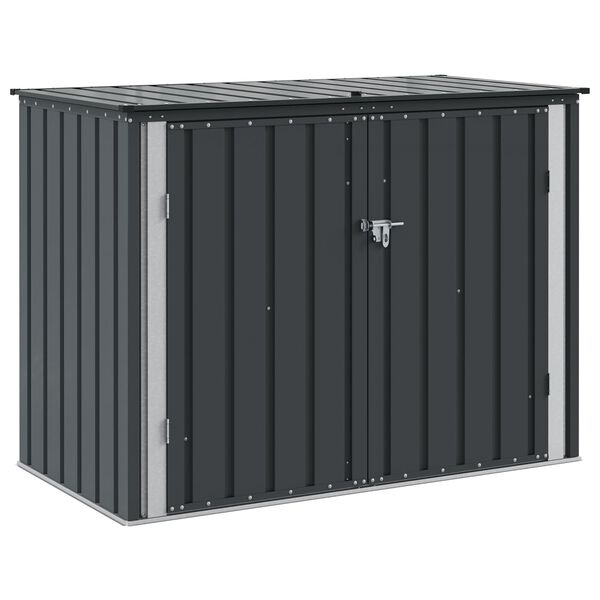 vidaXL Garden Storage Box Black 151.5 x 82 x 110.5 cm Steel