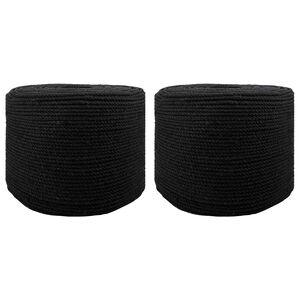 vidaXL Cotton Twine 2 pcs 2 mm 100 m Black 100% Cotton