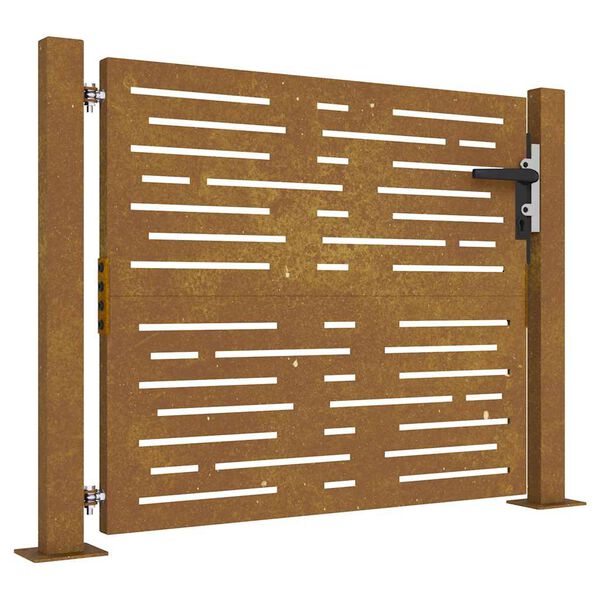 vidaXL Garden Gate 100x75 cm Corten Steel Square Design