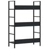 vidaXL 3-Layer Book Shelf Black 60x27.6x90.5 cm Engineered Wood