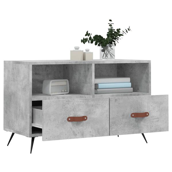 vidaXL TV Cabinet Concrete Grey 80x36x50 cm Engineered Wood