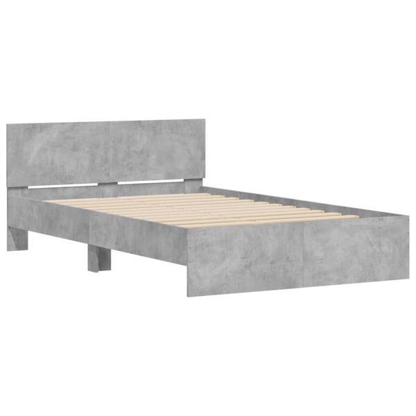 vidaXL Bed Frame without Mattress Concrete Grey 120x200 cm