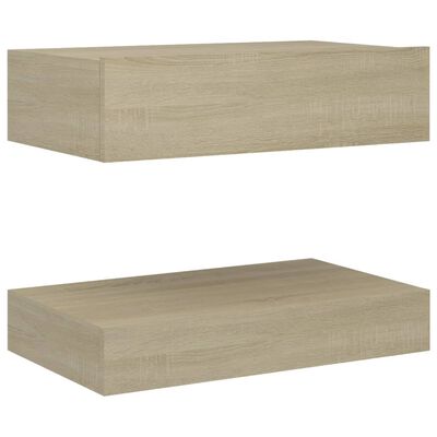 vidaXL Bedside Cabinets 2 pcs Sonoma Oak 60x35 cm Engineered Wood