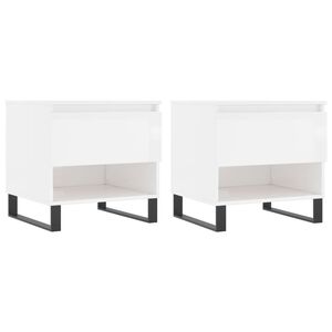 vidaXL Coffee Tables 2 pcs High Gloss White 50x46x50 cm Engineered Wood