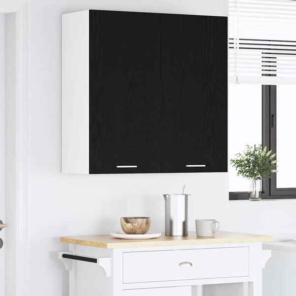 vidaXL Hanging Cabinet Black Oak 80 x 31 x 80 cm Engineered Wood