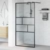 vidaXL Walk-in Shower Wall Black 100 x 195 x 0.5 cm