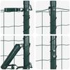 vidaXL Fence with Posts Green 1.5 x 10 m Steel