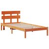 vidaXL Bed Frame with Headboard Brown 100 x 200 cm Solid Pine wood