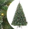 vidaXL Artificial Christmas Tree with 300 LEDs Green 240 cm PE and PVC