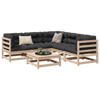vidaXL 6 Piece Garden Sofa Set Solid Wood Pine