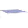 vidaXL Retractable Awning Blue and White 4.5x3 m Fabric and Aluminium