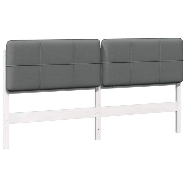 vidaXL Upholstered Headboard White and Light Grey 180 cm