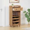 vidaXL Wine Cabinet ASKIM Brown 57 x 37 x 114 cm Solid pine wood