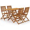 vidaXL 5 Piece Folding Outdoor Dining Set Solid Acacia Wood