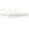 vidaXL Metal Bed Frame without Mattress with Footboard White 200x200cm