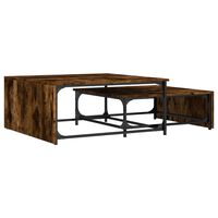 vidaXL Nesting Coffee Tables 2 pcs Smoked Oak Engineered Wood and Metal